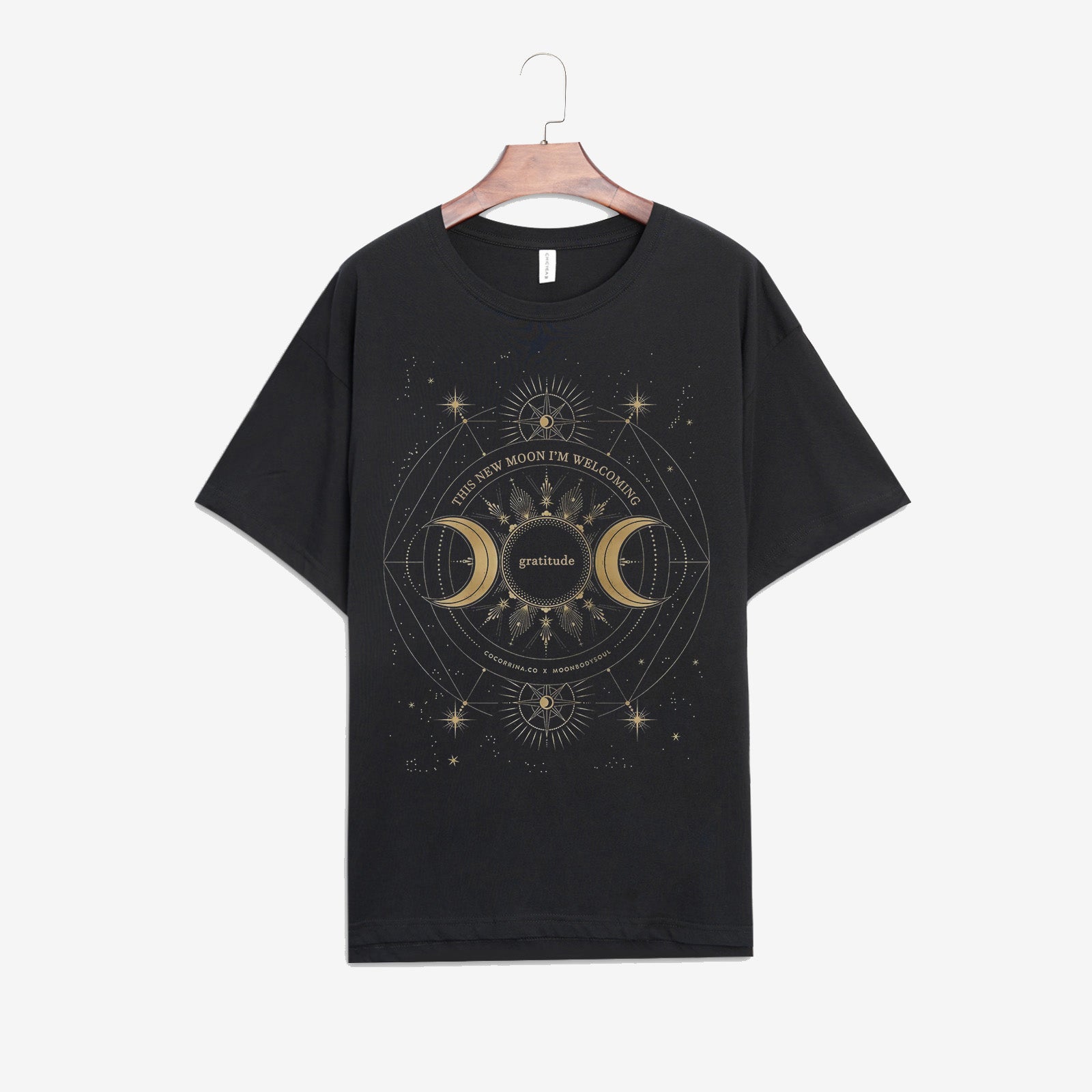Neojana Vintage Moon Printed Short Sleeve T-Shirts - Chicyea