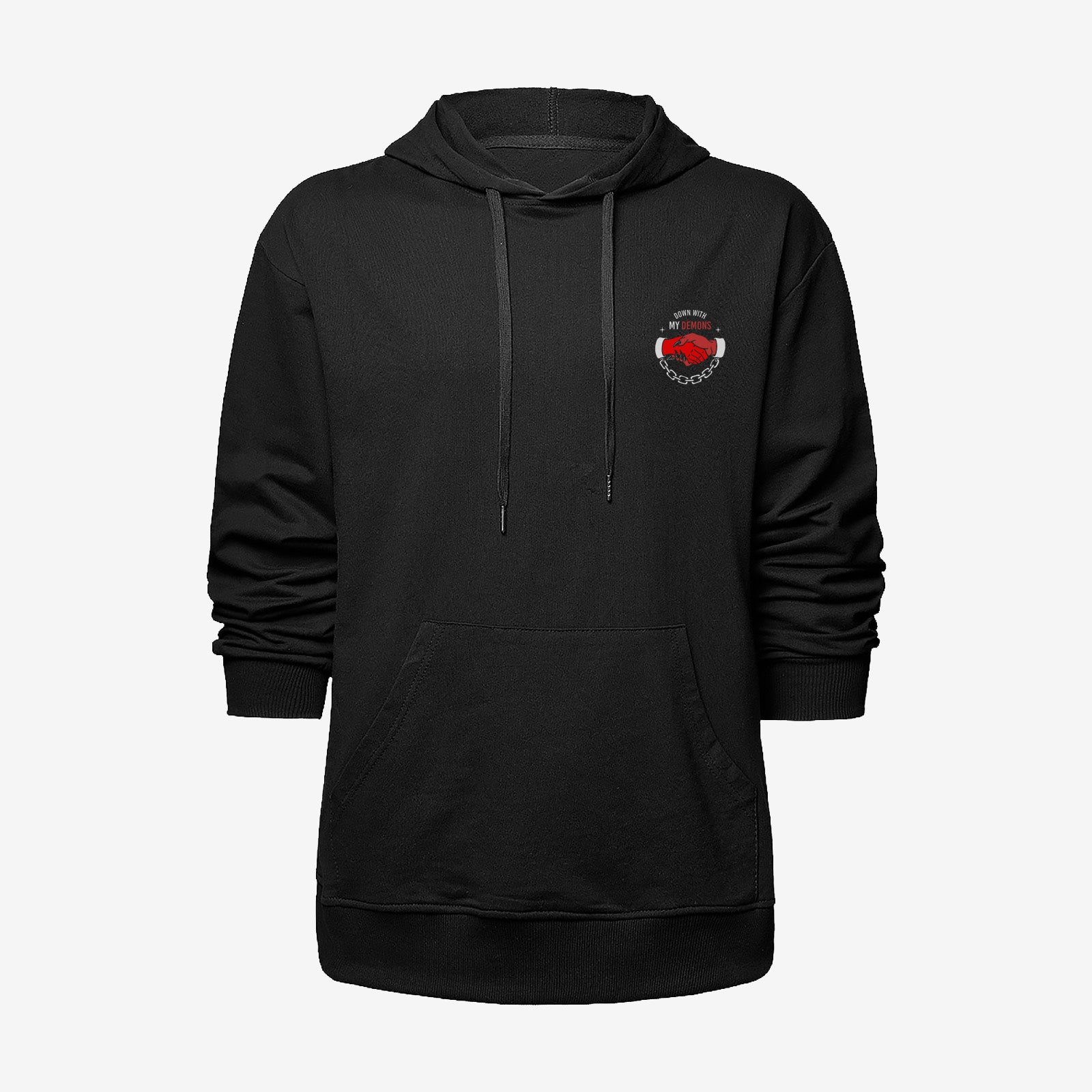Uprandy Down With My Demons Handshake Printed Stylish Hoodie - Chicyea