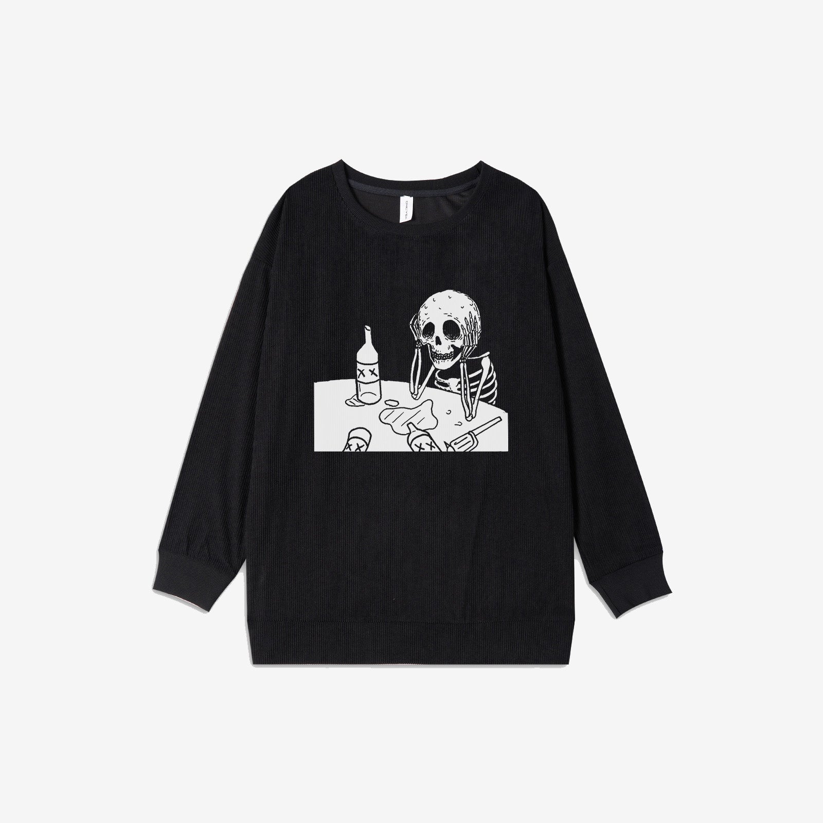 Minnieskull Skull Drinking Print Designer Plus Sweatshirt