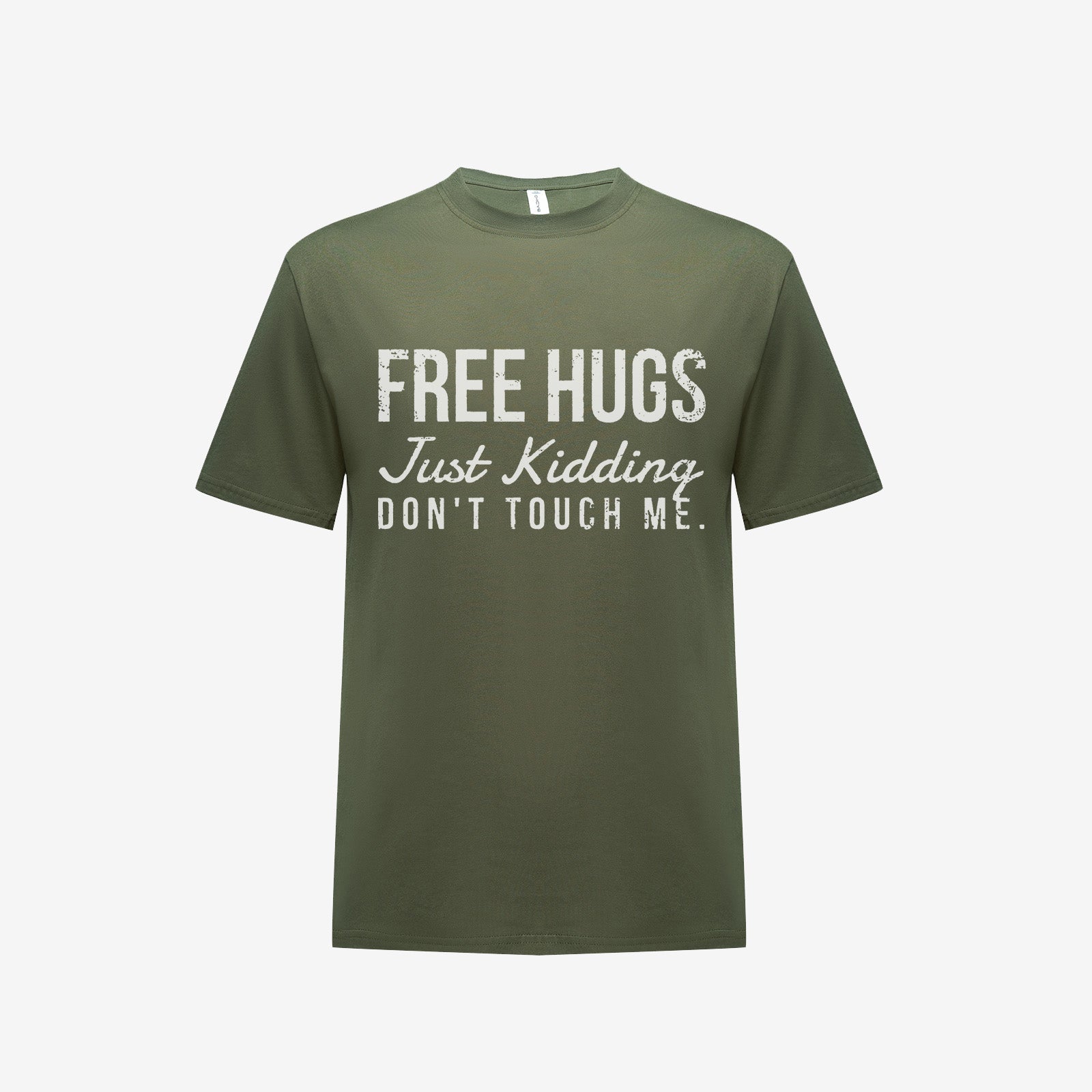 Letter Free Hugs Just Kidding Don'T Touch Me Fun Monogramme T-Shirt