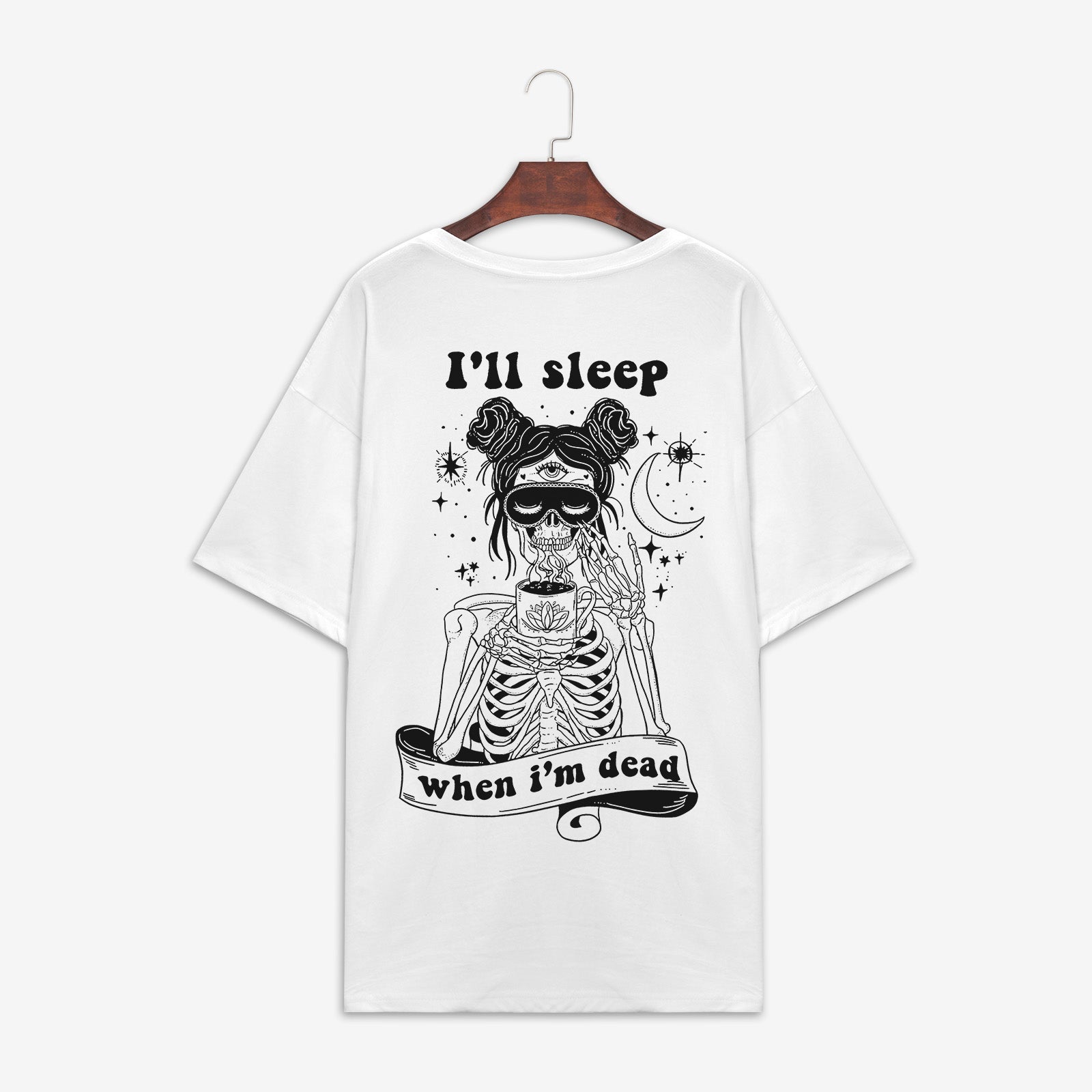Minnieskull Cooles Damen-T-Shirt mit Aufdruck „I'll Sleep When I'm Dead“ 