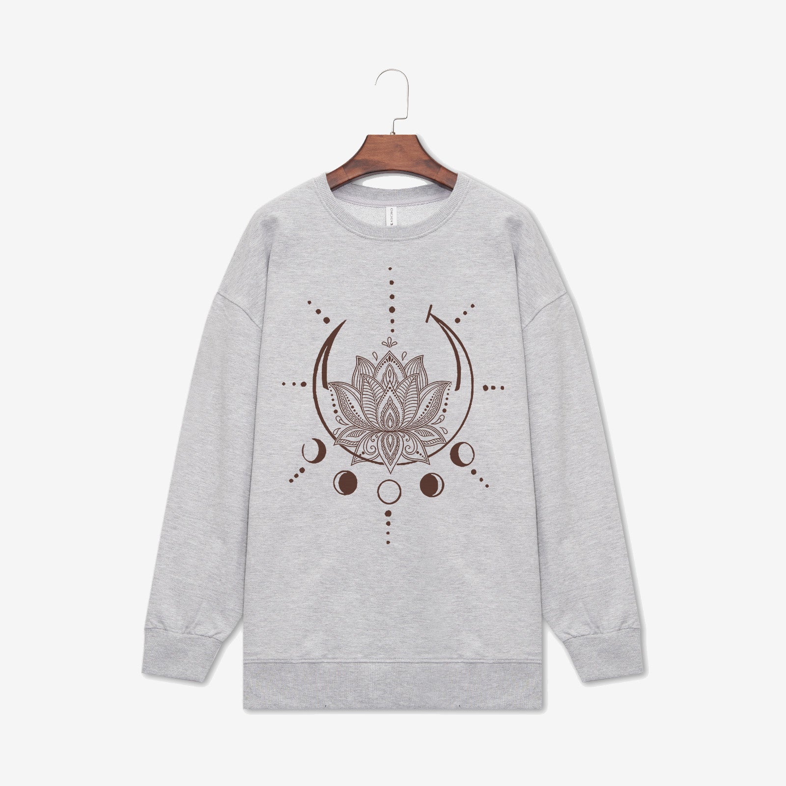 Neojana Vintage Lotus Moon Print Sweatshirt - Chicyea