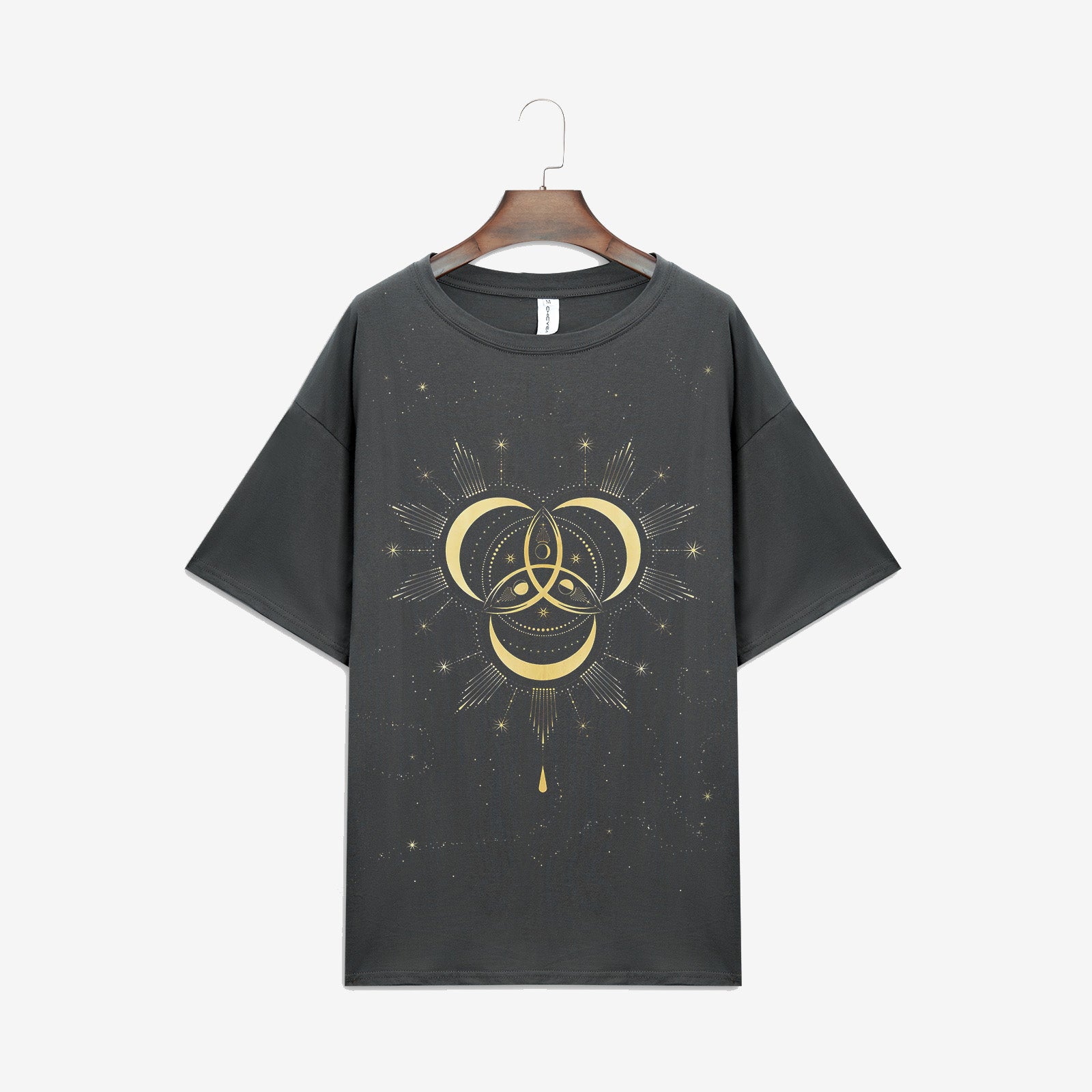 Neojana Stylish Casual Moon Print Plus T-Shirt