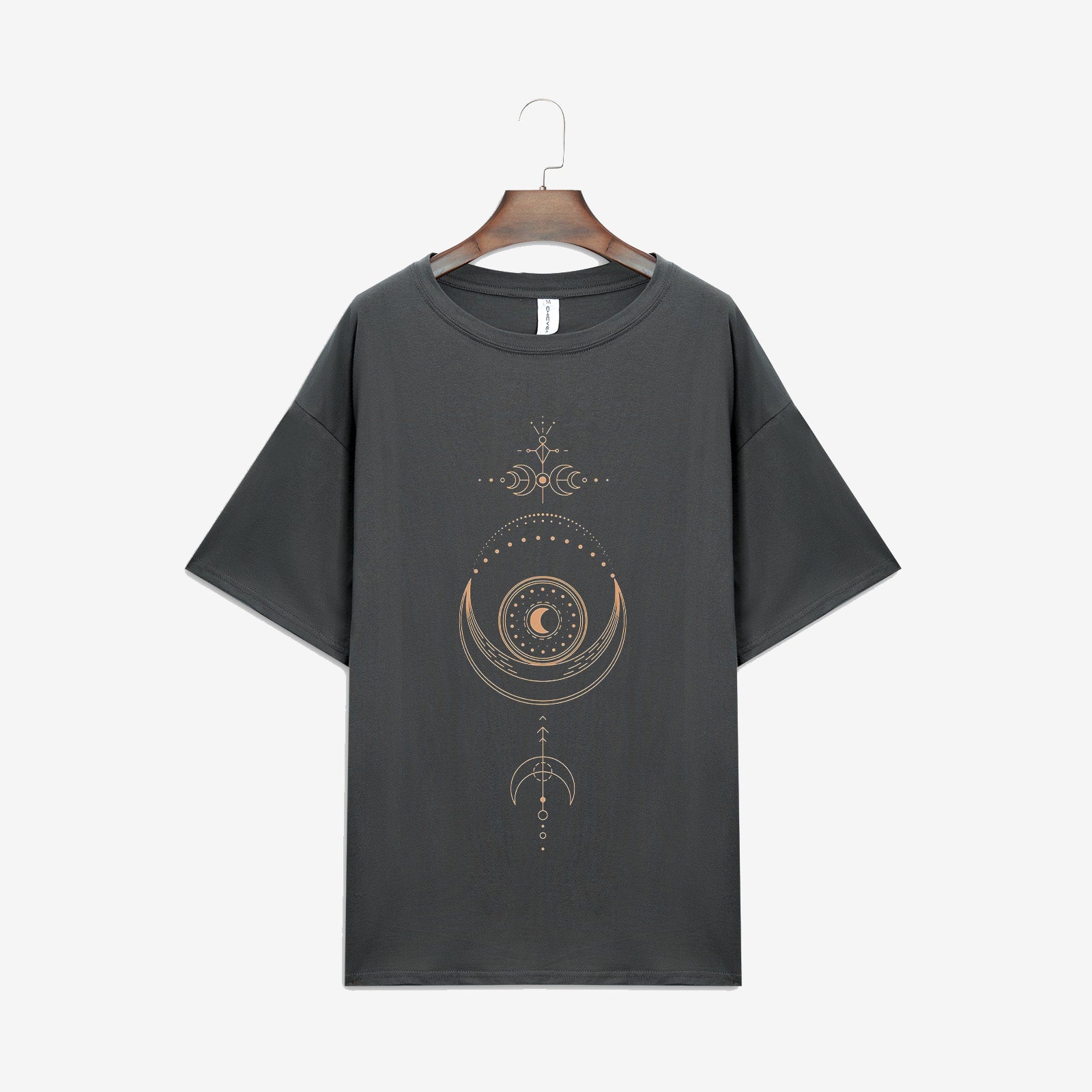Neojana Women Retro Moon Print Casual T-Shirt