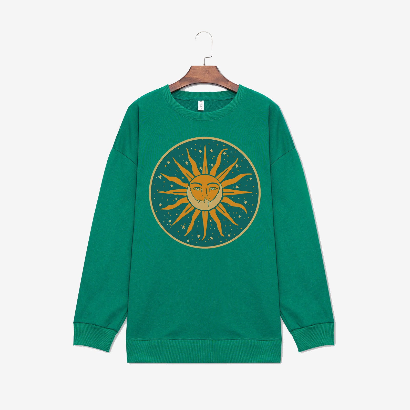 Neojana Designer Classic Sun Moon Print Plus Sweatshirt - chicyea