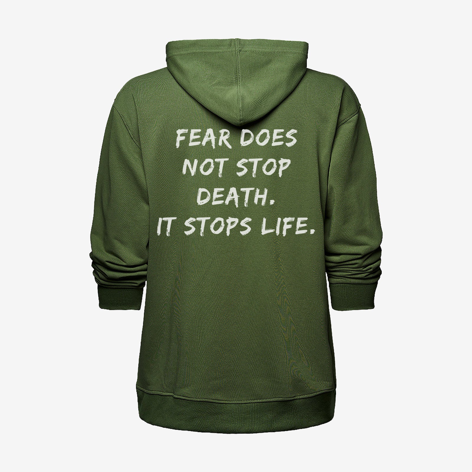 Uprandy Fear Does Not Stop Death It Stops Life Print Men Hoodie - Chicyea