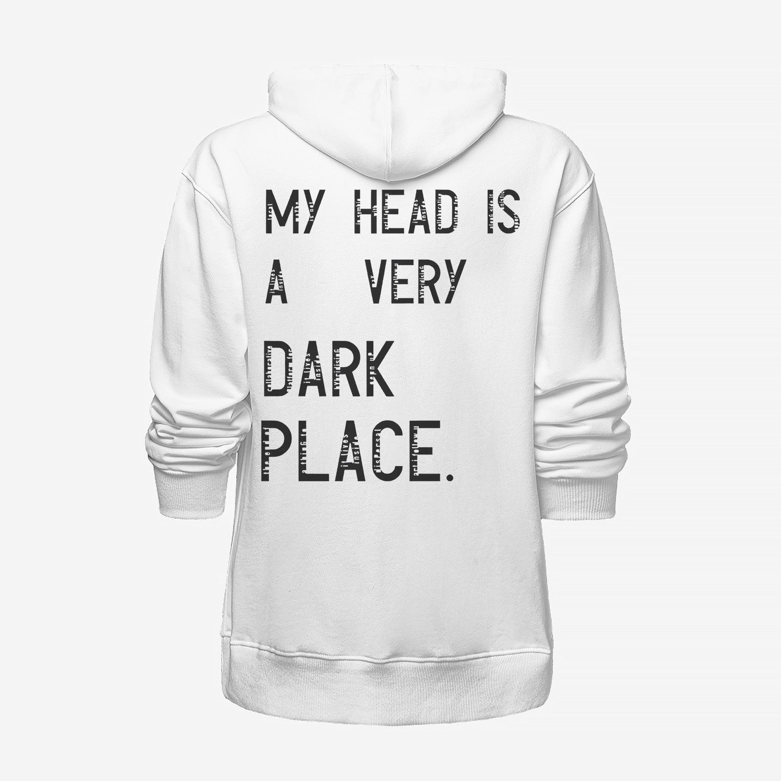 Uprandy My Head Is A Very Dark Place Print Hoodie - Chicyea
