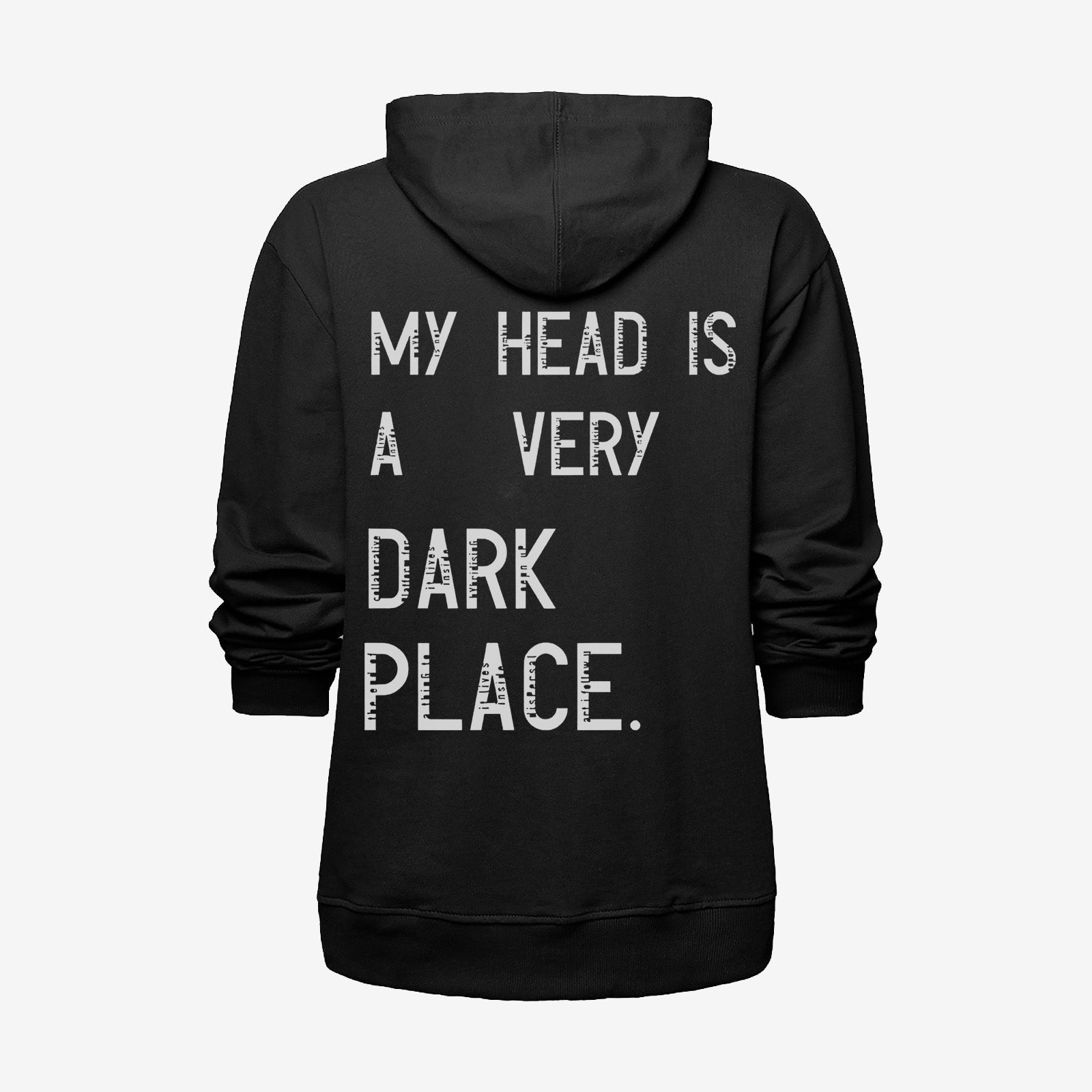 Uprandy My Head Is A Very Dark Place Print Hoodie - Chicyea