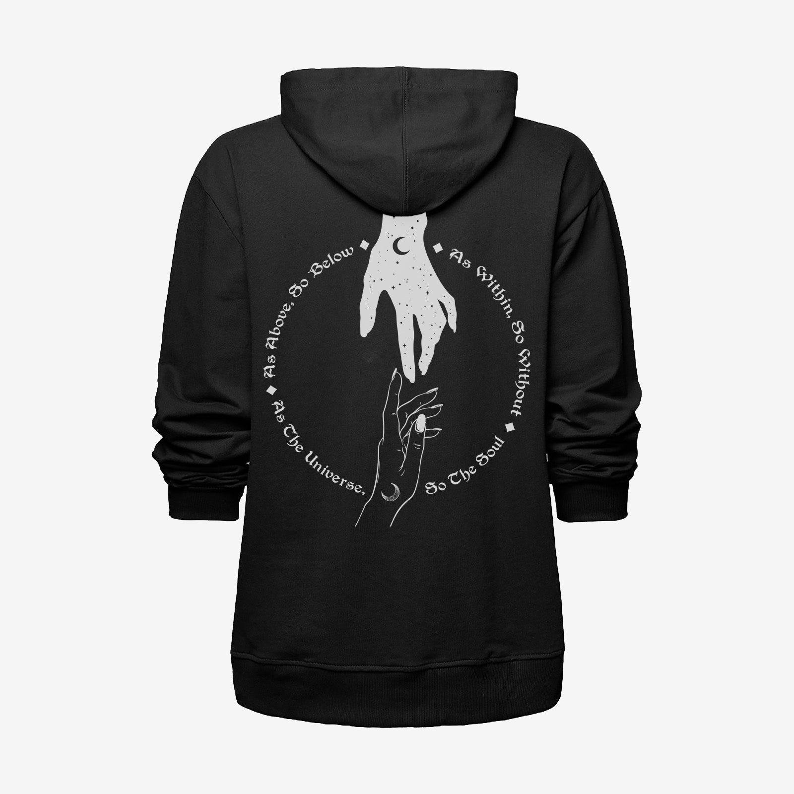 Uprandy Men Hand In Hand Moon Printed Designer Hoodie - Chicyea