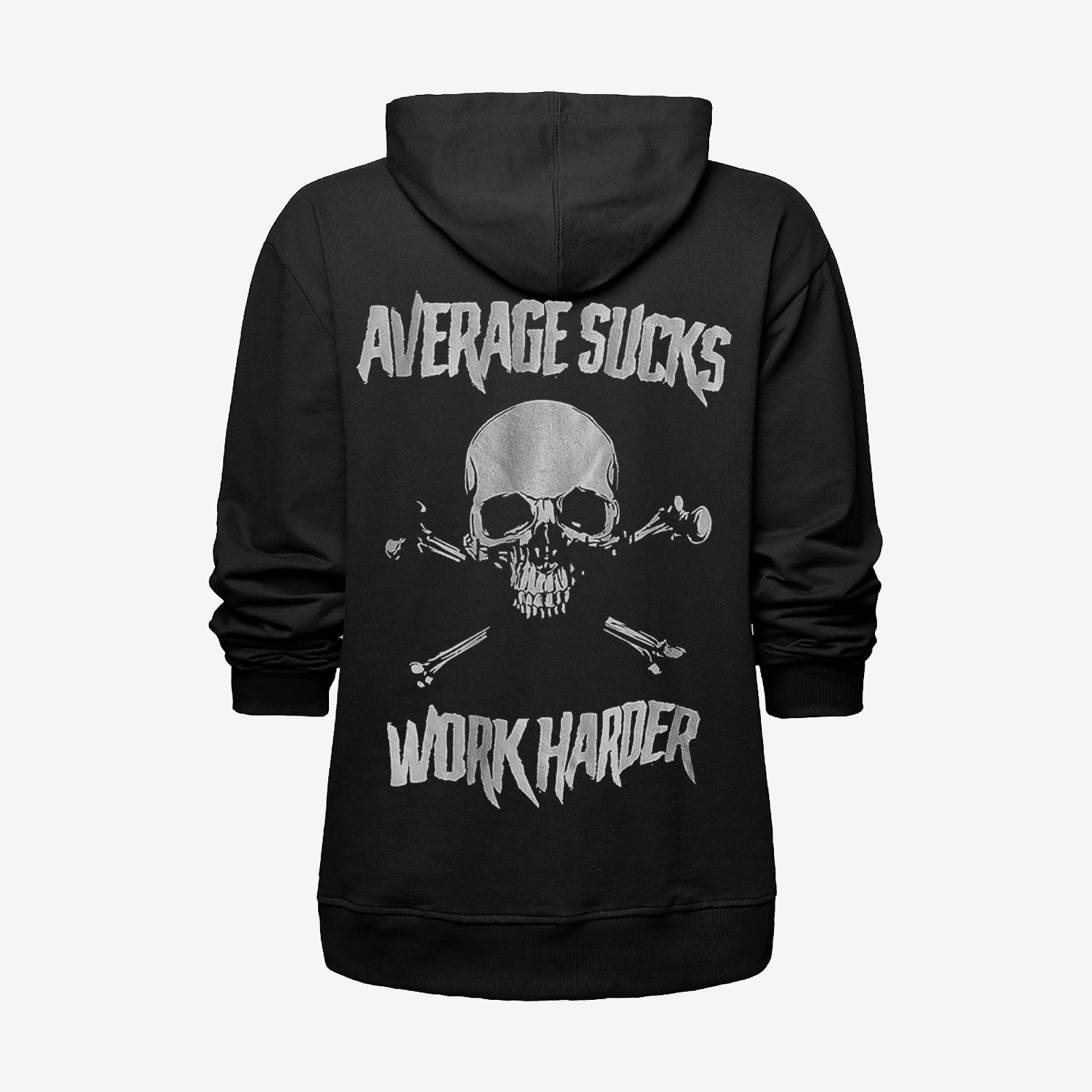 Livereid Work Harder Skull Retro Long Sleeve Hoodie - Chicyea