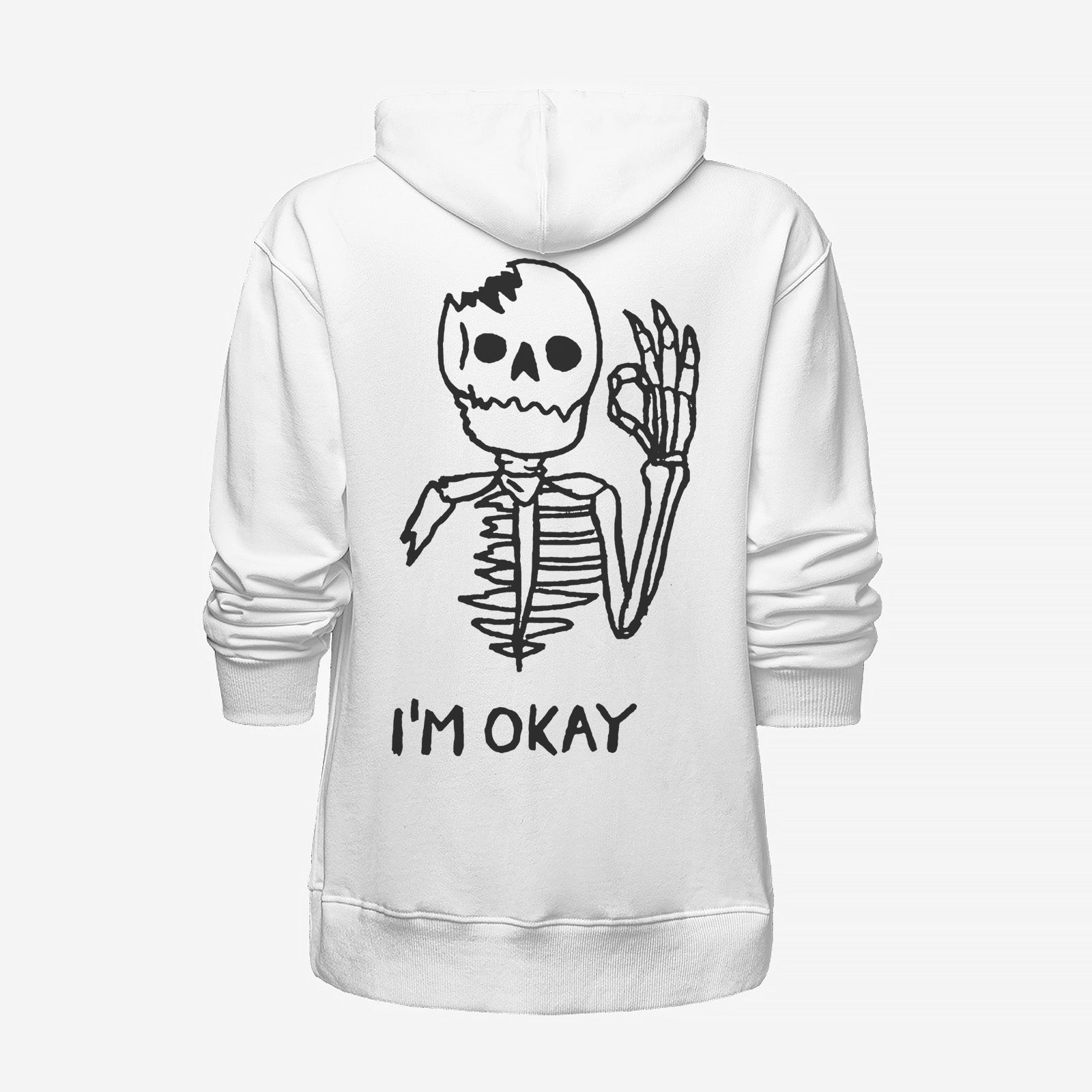 Cloeinc I'M Okay Mutilated Skull Men Hoodie - Chicyea