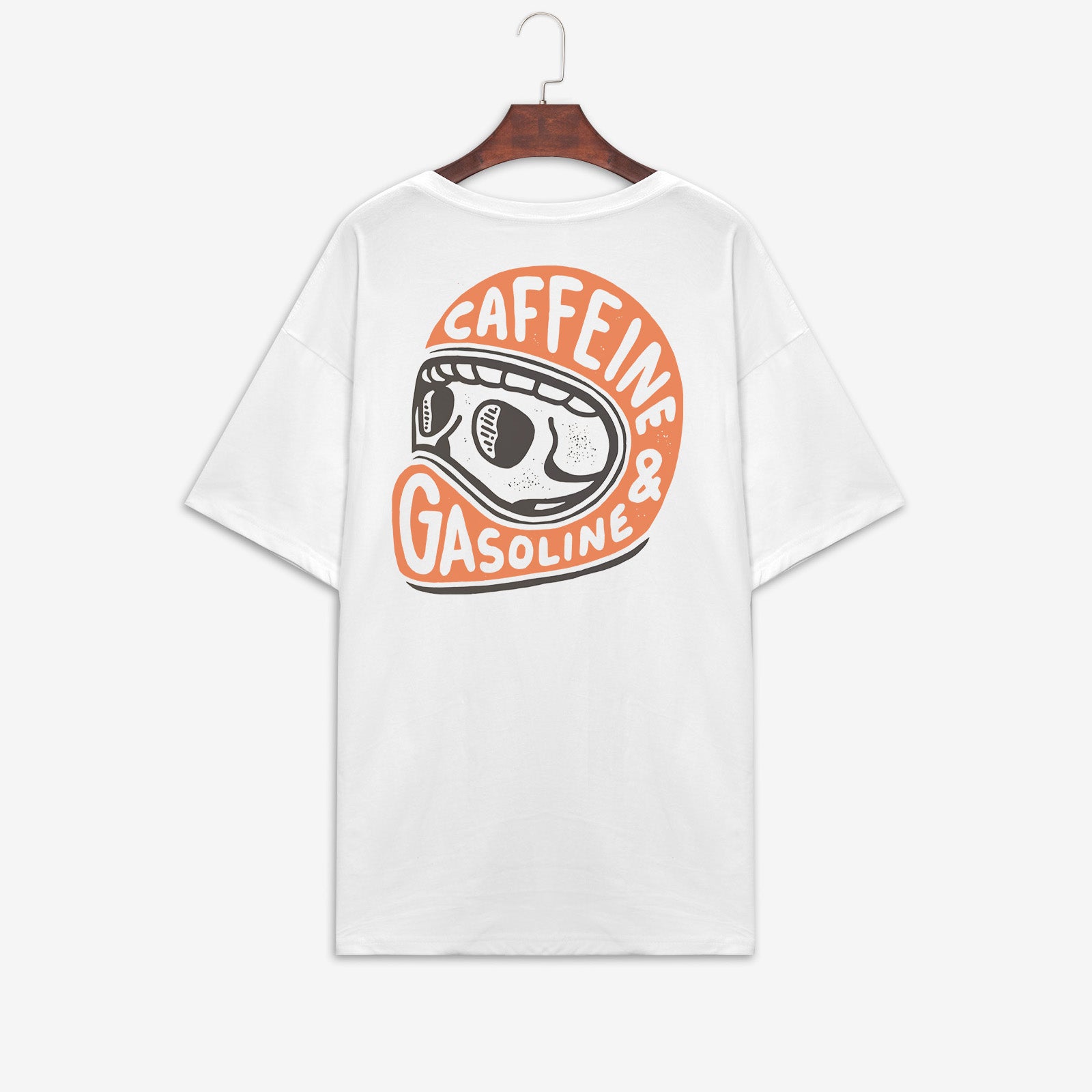Minnieskull Cool Caffeine Gasoline Skull Print T-Shirt