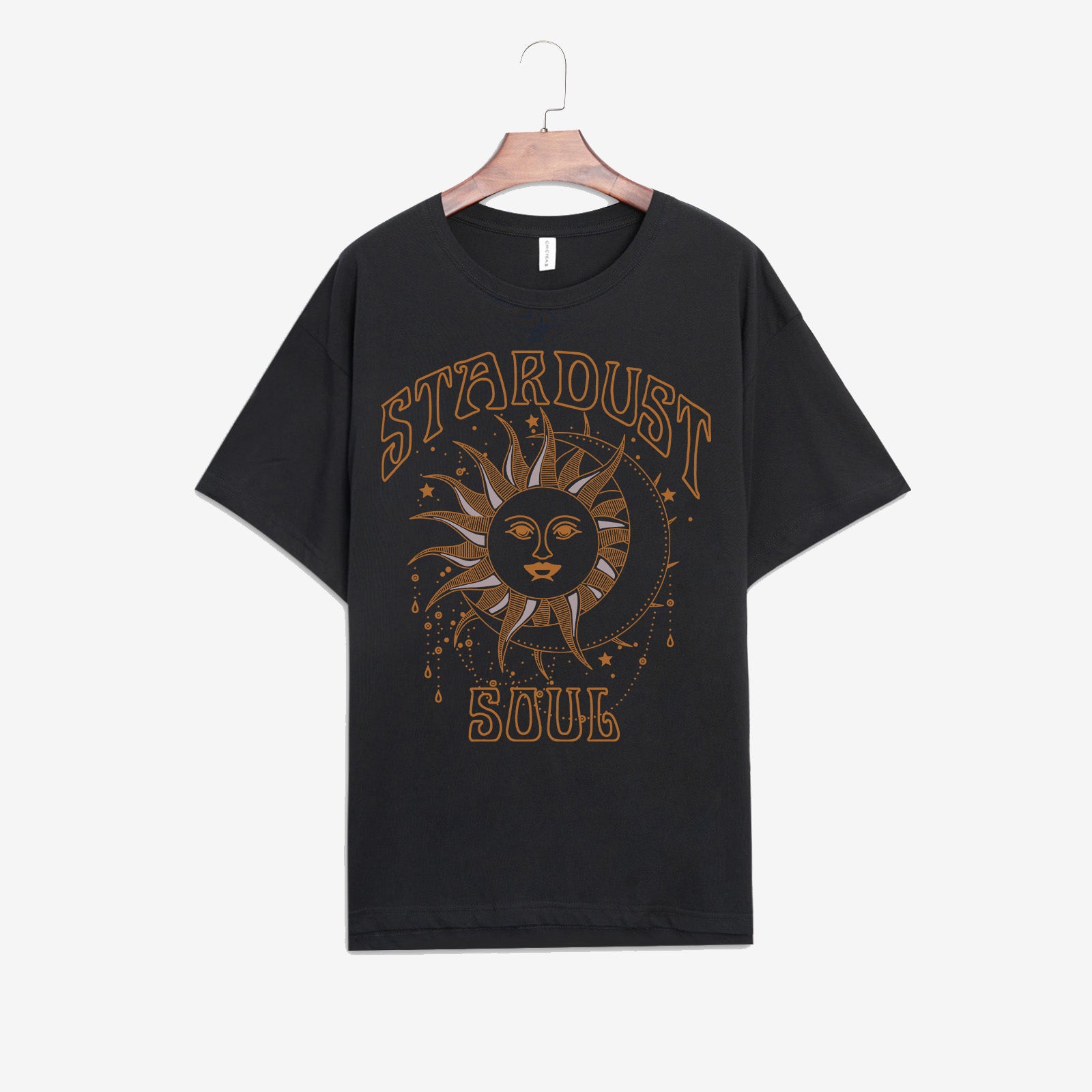 Neojana Designer-T-Shirt mit Retro-Sonne-Mond-Print 