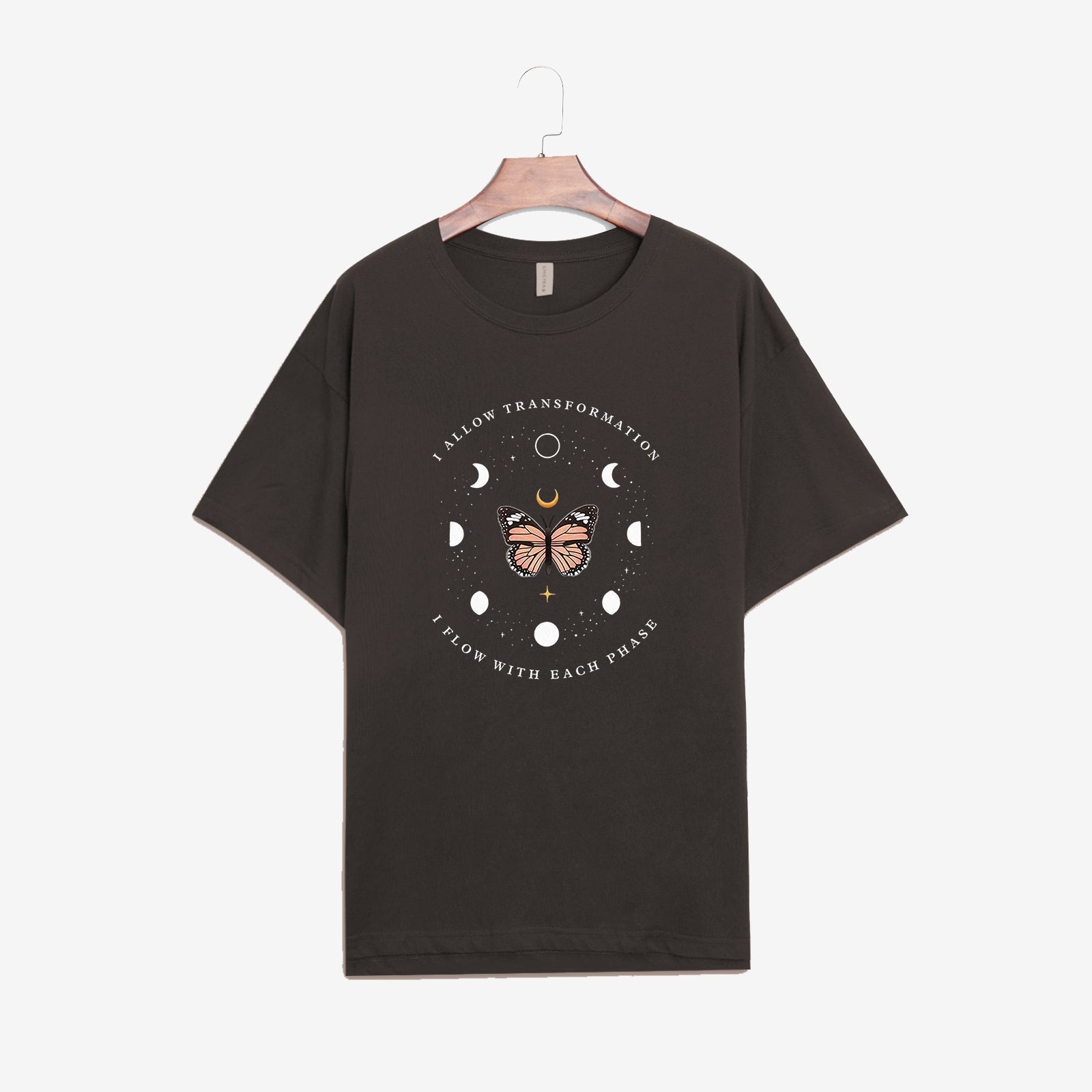Neojana Retro Butterfly Moon Print T-Shirt - Chicyea