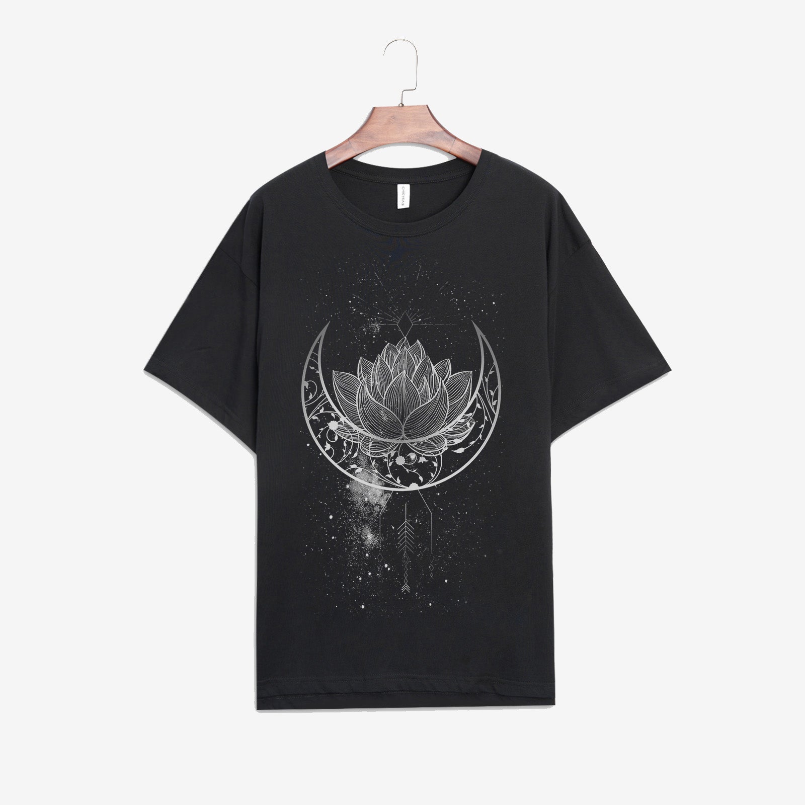 Neojana Mysterious Lotus Moon Print T-Shirt - Chicyea